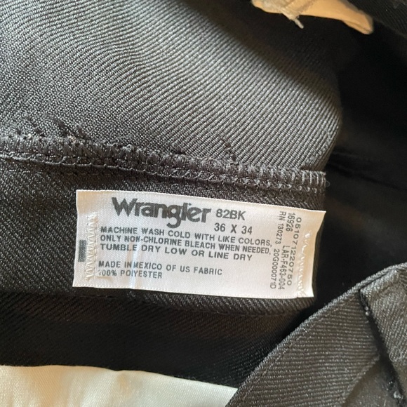 Wrangler Black Pleated Slack - Picture 2 of 3